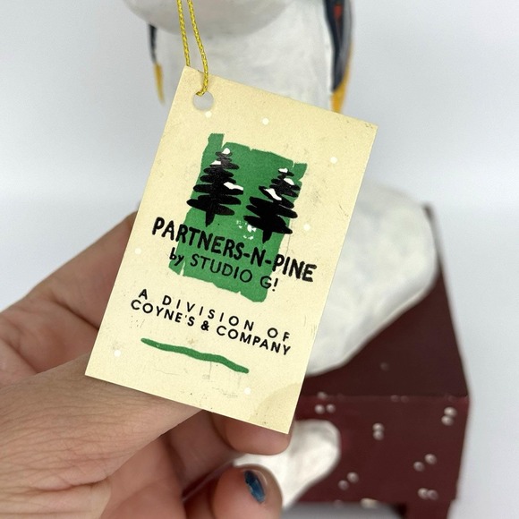 Vintage 1996 Snowman Figurine Partners N Pine In The Meadow Christmas Decor - Picture 5 of 9